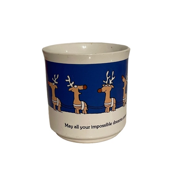 Santa Boynton Vintage Reindeer w/ Santa on Roof Coffee Cocoa Mug - Picture 4 of 9